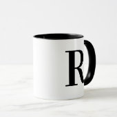 Personalisierter moderner schwarzer Monogramm-Buch Tasse (VorderseiteRechts)