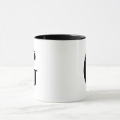Personalisierter moderner schwarzer Monogramm-Buch Tasse (Zentrum)