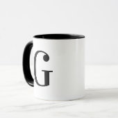 Personalisierter moderner schwarzer Monogramm-Buch Tasse (Vorderseite Links)