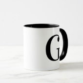 Personalisierter moderner schwarzer Monogramm-Buch Tasse (VorderseiteRechts)