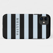 Personalisierter, moderner Schwarzer Streifen Case-Mate iPhone Hülle (Rückseite (Horizontal))