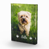 Personalisierter, moderner Script Paw Prints Dog Fotoblock (Rechts)