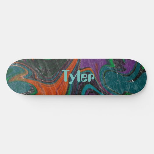 Personalisierter moderner Swirl Skateboard (Horizontal)