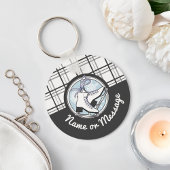 Personalisierter moderner Tartan Ice Skate Schlüsselanhänger