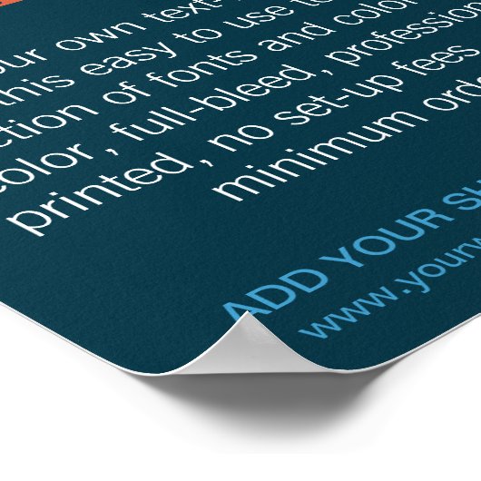 Personalisierter moderner Text Türkis Poster (Ecke)