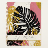 Personalisierter moderner tropischer Boho-Monstera Planer (Vorderseite)