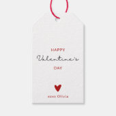 Personalisierter moderner Valentinstag in Rot und Geschenkanhänger (Vorderseite)