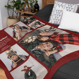 Personalisierter Moderner Vater   6 Fotos Fleecedecke
