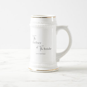 Personalisierter moderner Vater der Braut Stein Bierglas