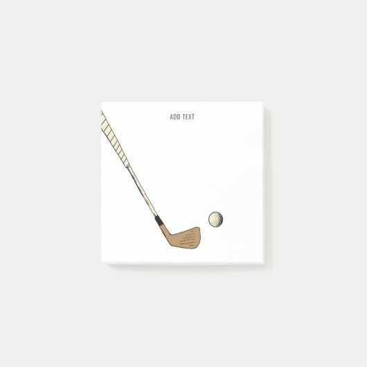 Personalisierter moderner Vintage-Golf Post-it Klebezettel (Vorderseite)
