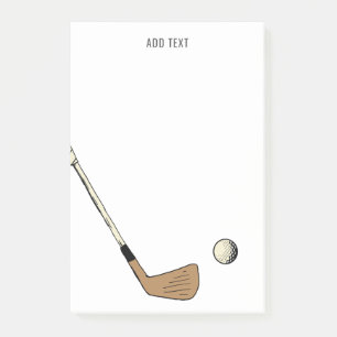 Personalisierter moderner Vintage-Golf Post-it Klebezettel