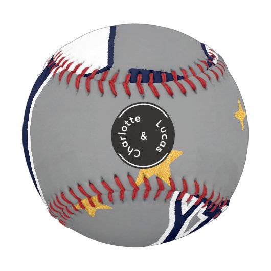 Personalisierter moderner Waldbaum und Stern Baseball (Vorderseite)