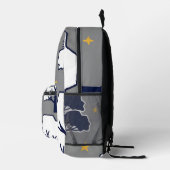 Personalisierter moderner Waldbaum und Stern Bedruckter Rucksack (Rechts)