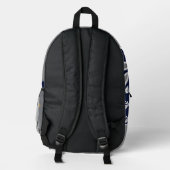 Personalisierter moderner Waldbaum und Stern Bedruckter Rucksack (Rückseite)