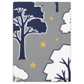 Personalisierter moderner Waldbaum und Stern   Klemmbrett (Rückseite)