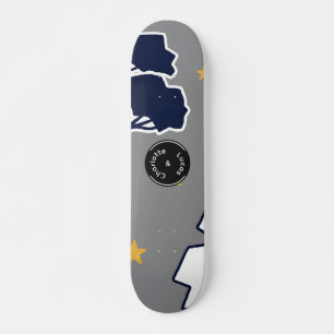 Personalisierter moderner Waldbaum und Stern Skateboard