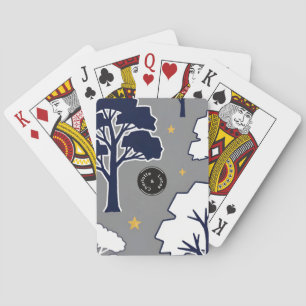 Personalisierter moderner Waldbaum und Stern Spielkarten