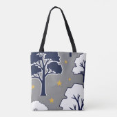 Personalisierter moderner Waldbaum und Stern Tasche (Rückseite)