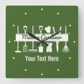 Personalisierter moderner Waldgärtner Quadratische Wanduhr (Vorderseite)