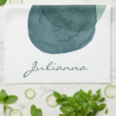 Personalisierter moderner Wasserfarbkreis Abstrakt Geschirrtuch (Gefaltet)