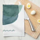 Personalisierter moderner Wasserfarbkreis Abstrakt Geschirrtuch (Viertel Falte)