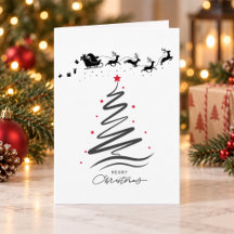 Personalisierter moderner Weihnachtsbaum-Faltkarte