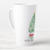Personalisierter moderner Weihnachtsbaum Milchtasse (Linke Ecke)