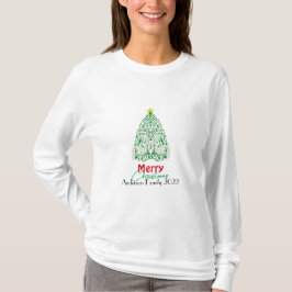 Personalisierter moderner Weihnachtsbaum T-Shirt