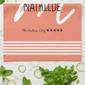 Personalisierter, moderner weißer, eleganter Monog Geschirrtuch (Gefaltet)