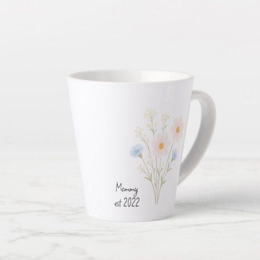 Personalisierter Mommy Est. Tasse mit Pastel-Wildb (Rechte Ecke)
