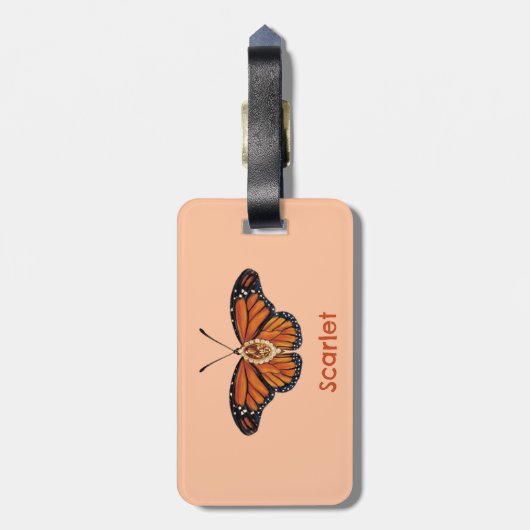 Personalisierter Monarch Butterfly im November Gepäckanhänger (Rückseite vertikal)