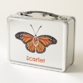 Personalisierter Monarch Butterfly im November Metall Brotdose (Rückseite)
