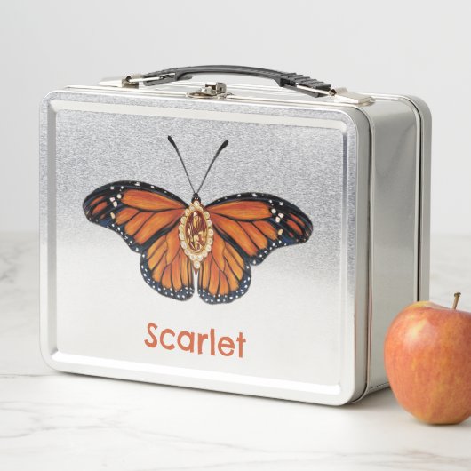 Personalisierter Monarch Butterfly im November Metall Brotdose (Beispiel)