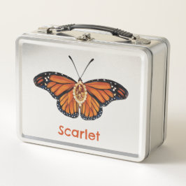 Personalisierter Monarch Butterfly im November Metall Brotdose