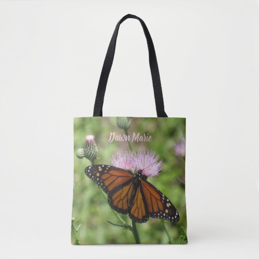 Personalisierter Monarchschmetterling und rosa Thi Tasche (Vorderseite)