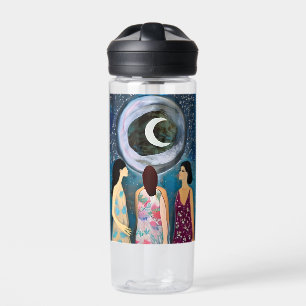 Personalisierter Mond, der die Frauen-Artwork segn Trinkflasche