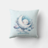 Personalisierter Mond und Wolken Kindersäulenuhr Kissen (Rückseite)