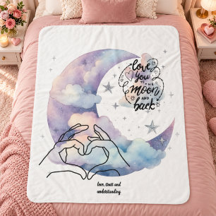 Personalisierter Mond und zurück Liebe Sherpadecke