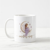 Personalisierter Mondfee-Name | Lavendel-Schmetter Kaffeetasse (Links)