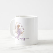Personalisierter Mondfee-Name | Lavendel-Schmetter Kaffeetasse (Vorderseite Links)