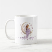 Personalisierter Mondfee-Name | Lavendel-Schmetter Kaffeetasse (Links)