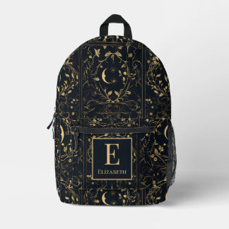 Personalisierter Mondlicht-Botanik-Monogramm-Rucks Bedruckter Rucksack