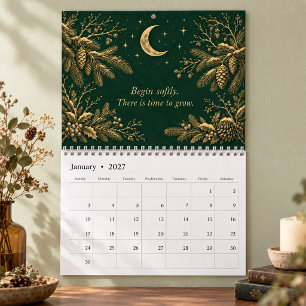 Personalisierter Mondlicht-Botanik-Wandkalender Kalender