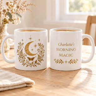 Personalisierter Mondnachtfalter-Botanik-Morgenmag Jumbo-Tasse