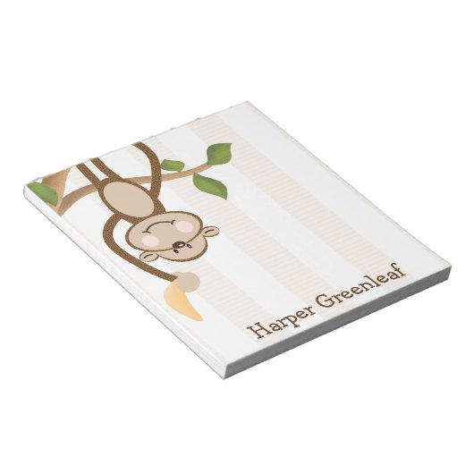 Personalisierter Monkey Notepad Notizblock (angewinkelt)