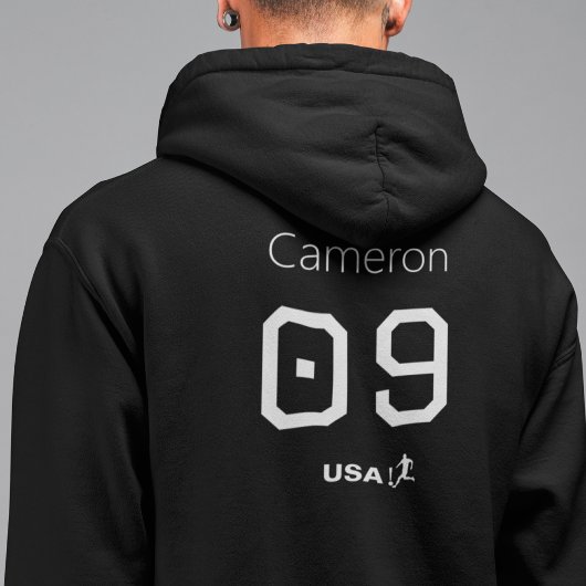 Personalisierter monochromer amerikanischer Athlet Hoodie