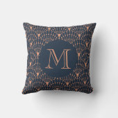 Personalisierter monogram Art Deko Kissen (Rückseite)