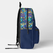 Personalisierter Monogram Blue Agate Glitzer Bedruckter Rucksack (Links)