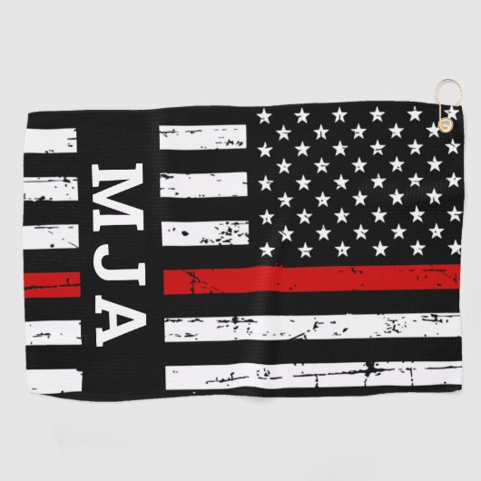 Personalisierter Monogram Firefighter mit dünner r Golfhandtuch (Horizontal)
