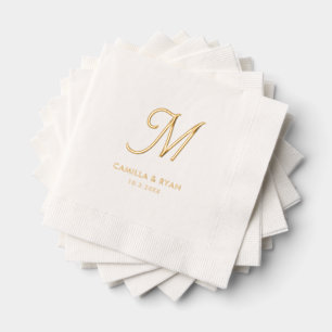 Personalisierter Monogram Foil Stamps Hochzeit Nap Servietten Mit Folie